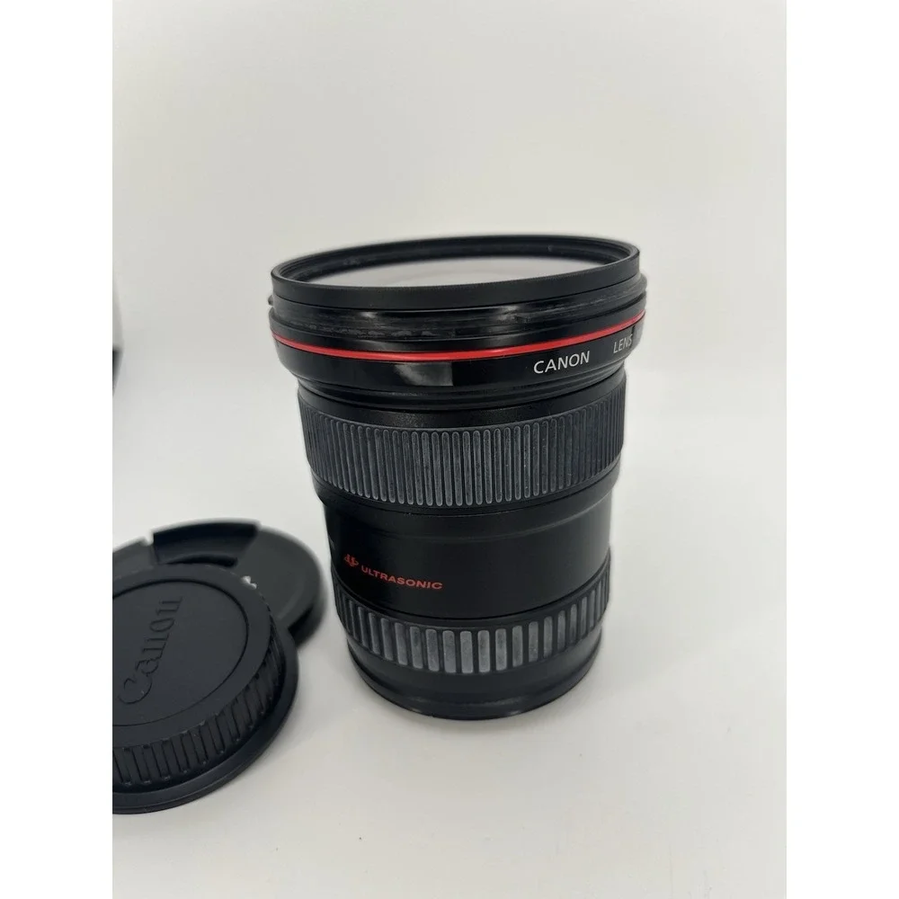 Canon EF 17-40mm f/4L USM Zoom Lens EF Mount Untested w/ Hoya 77mm UV Filter